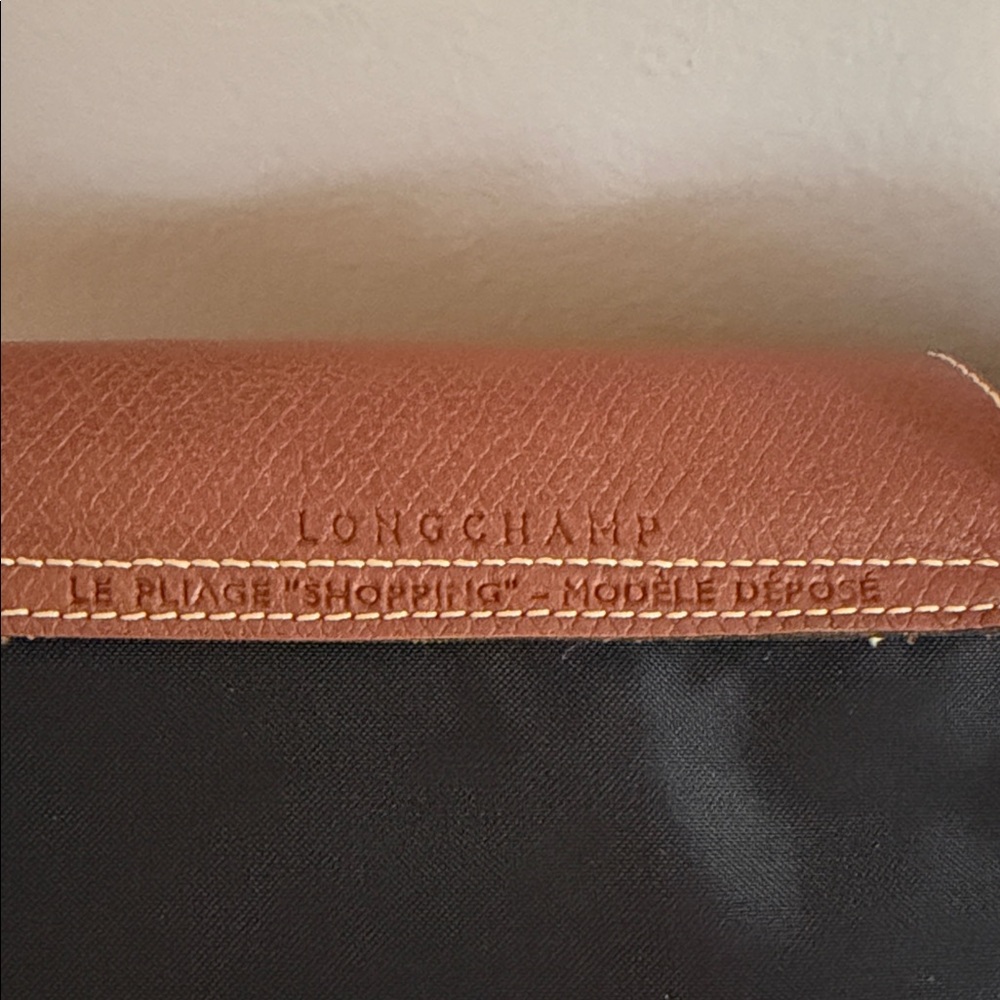 Longchamp Black Tote with Brown Leather Accents - Picture 3 of 5
